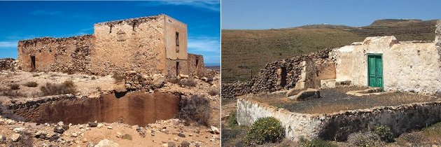 Dos tipos de aljibes caracterizados por estar excavados en el suelo.