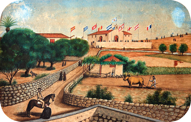 Acuarela de Juan Bautista Fierro van de Walle. Archivo General de La Palma