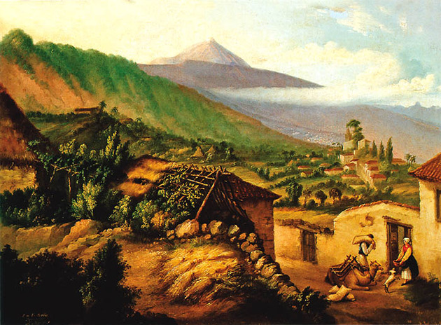 Paisaje de La Victoria. Nicolás Alfaro Brieva, ca. 1848. óleo sobre lienzo, 65 x 93 cm. Colección particular.