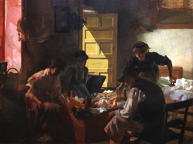 Hogar canario. ángel Romero Mateos, 1896. óleo sobre lienzo. Casino de Tenerife