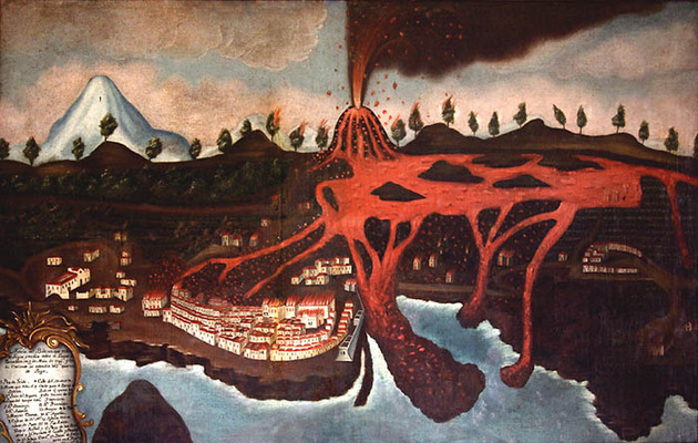 Erupción del volcán de Garachico en 1706. Autor anónimo
